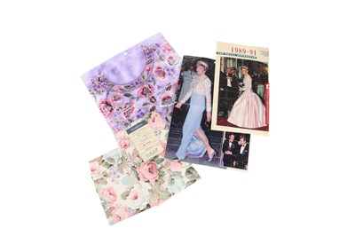 Lot 210 - A group of embroidery samples and ephemera relating to Princess Diana, by Peggy Umpelby ('Miss Peggy'), mainly 1990s