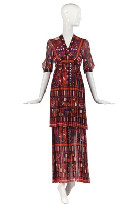 Lot 316 - A Thea Porter 'Samawa' printed chiffon dress, 1972