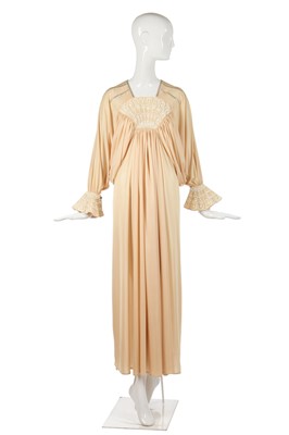 Lot 324 - Nina Baden-Semper's Bill Gibb cream Quiana jersey evening dress, Spring-Summer 1973