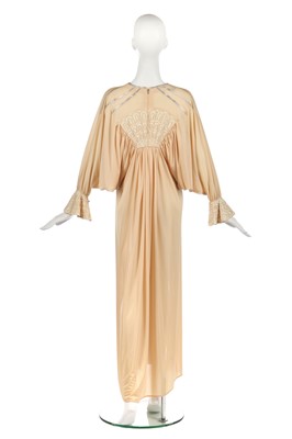 Lot 324 - Nina Baden-Semper's Bill Gibb cream Quiana jersey evening dress, Spring-Summer 1973