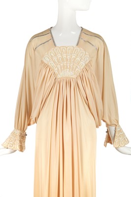 Lot 324 - Nina Baden-Semper's Bill Gibb cream Quiana jersey evening dress, Spring-Summer 1973