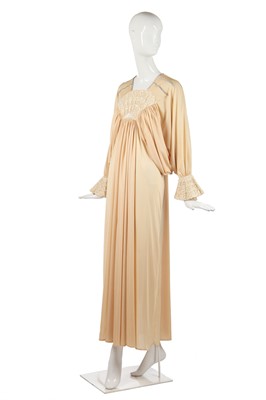 Lot 324 - Nina Baden-Semper's Bill Gibb cream Quiana jersey evening dress, Spring-Summer 1973