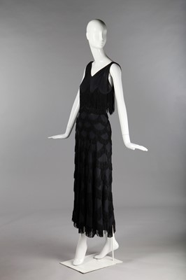 Lot 269 - A rare Madeleine Vionnet couture fringed crêpe evening gown, April 1938