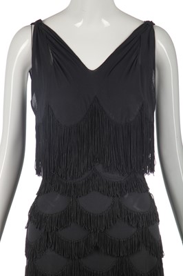 Lot 269 - A rare Madeleine Vionnet couture fringed crêpe evening gown, April 1938