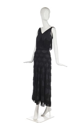 Lot 269 - A rare Madeleine Vionnet couture fringed crêpe evening gown, April 1938