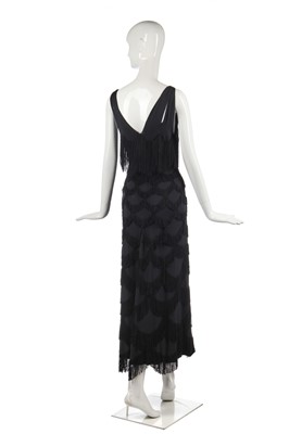 Lot 269 - A rare Madeleine Vionnet couture fringed crêpe evening gown, April 1938