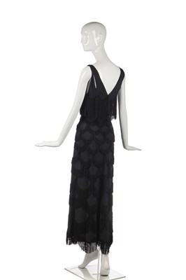 Lot 269 - A rare Madeleine Vionnet couture fringed crêpe evening gown, April 1938