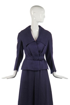 Lot 285 - A Christian Dior New York navy twill-worsted suit, late 1950s