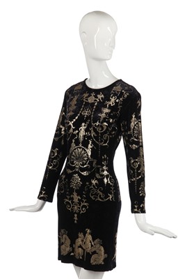 Lot 387 - A Vivienne Westwood boulle-stencilled velvet dress, 'Portrait' collection, Autumn-Winter 1990-91