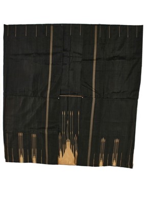 Lot 368 - A black and gold woven Aba robe, Syrian,...