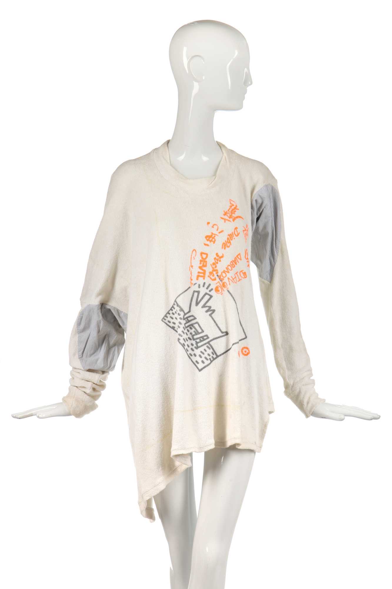 Lot 361 - A rare Vivienne Westwood/Malcolm McLaren and Keith Haring towelling shirt, 'Witches' collection, Autumn-Winter 1983-84