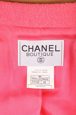 Lot 22 - A Chanel bubblegum-pink wool ensemble, Spring-Summer 1996