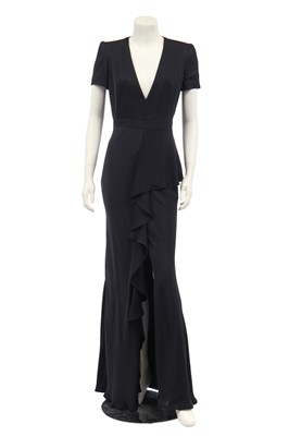 Lot 107 - An Alexander McQueen by Sarah Burton black silk crêpe evening gown, Autumn-Winter 2016-17