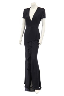 Lot 107 - An Alexander McQueen by Sarah Burton black silk crêpe evening gown, Autumn-Winter 2016-17