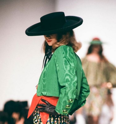 Lot 402 - An Yves Saint Laurent Cordobés-inspired black felt hat, Spring-Summer 1990