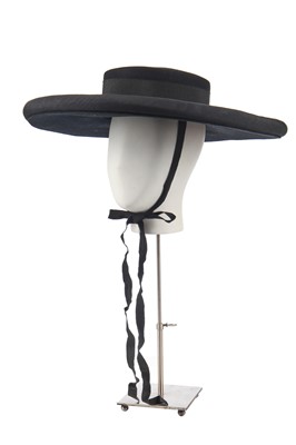 Lot 402 - An Yves Saint Laurent Cordobés-inspired black felt hat, Spring-Summer 1990