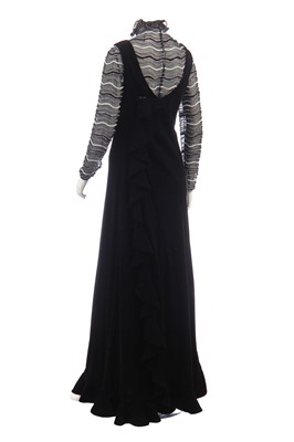 Lot 299 - A Christian Dior London black velvet evening gown, early 1970s