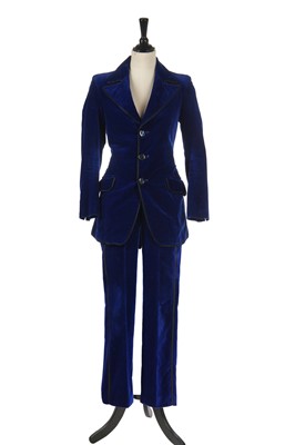 Lot 333 - A Granny Takes a Trip royal-blue velvet suit, circa 1970