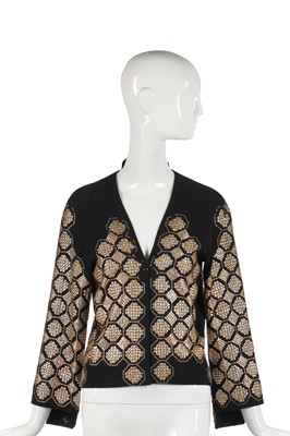 Lot 265 - A rare Jeanne Lanvin couture medieval-inspired black wool-crêpe evening jacket, Spring-Summer 1936