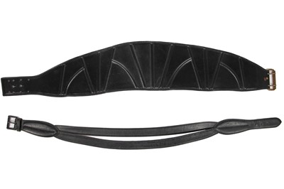 Lot 345 - Two Azzedine Alaïa black leather belts, 1980s