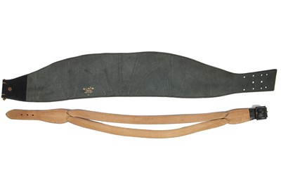 Lot 345 - Two Azzedine Alaïa black leather belts, 1980s