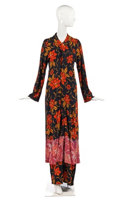 Lot 404 - A Rei Kawakubo for Comme des Garçons tropical floral printed rayon two-piece ensemble, 'Synergy' collection, Autumn-Winter 1993