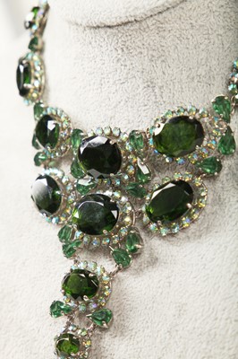 Lot 45 - A Dior necklace of faceted imitation emeralds, late 1950s-early 1960s