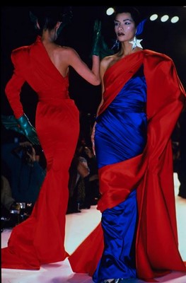 Lot 348 - A Thierry Mugler red satin evening gown, 'Hiver Russe' collection, Autumn-Winter 1986-87