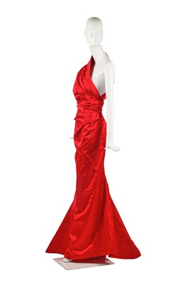 Lot 348 - A Thierry Mugler red satin evening gown, 'Hiver Russe' collection, Autumn-Winter 1986-87