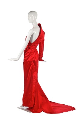 Lot 348 - A Thierry Mugler red satin evening gown, 'Hiver Russe' collection, Autumn-Winter 1986-87