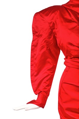 Lot 348 - A Thierry Mugler red satin evening gown, 'Hiver Russe' collection, Autumn-Winter 1986-87