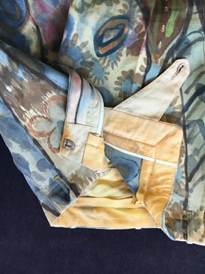 Lot 306 - A hand-painted men's linen 'Flower Power' suit, 1967