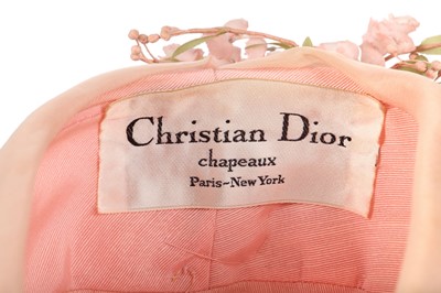 Lot 295 - A Dior pale pink silk faille hat, 1960s