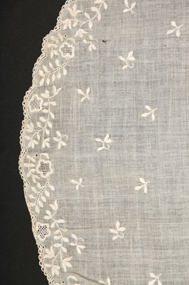 Lot 523 - A pair of white-worked lawn engageants, late 18th century