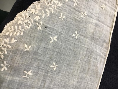 Lot 523 - A pair of white-worked lawn engageants, late 18th century