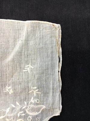 Lot 523 - A pair of white-worked lawn engageants, late 18th century