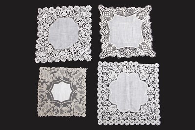 Lot 457 - Ten lace-edged handkerchiefs