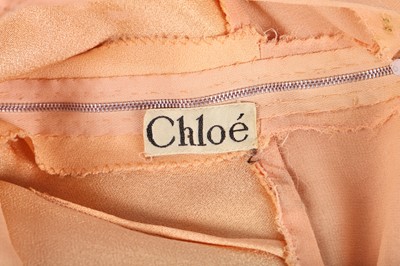 Lot 320 - Carole Mallory's Karl Lagerfeld for Chloé embellished pale peach chiffon ensemble, circa 1973