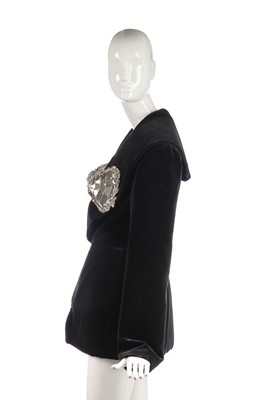 Lot 438 - A Daniel Roseberry for Schiaparelli couture black velvet jacket/dress, Autumn-Winter 2021-22