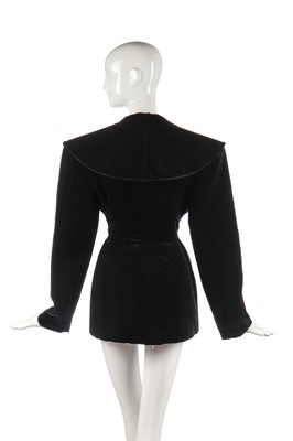 Lot 438 - A Daniel Roseberry for Schiaparelli couture black velvet jacket/dress, Autumn-Winter 2021-22