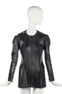 Lot 406 - A Martin Margiela 'Flat' leather jacket and metal hook, Spring-Summer 1998