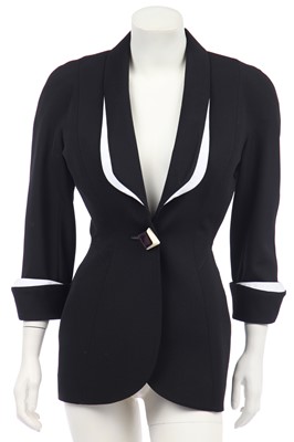 Lot 227 - A Thierry Mugler black and white gabardine jacket, early 1990s