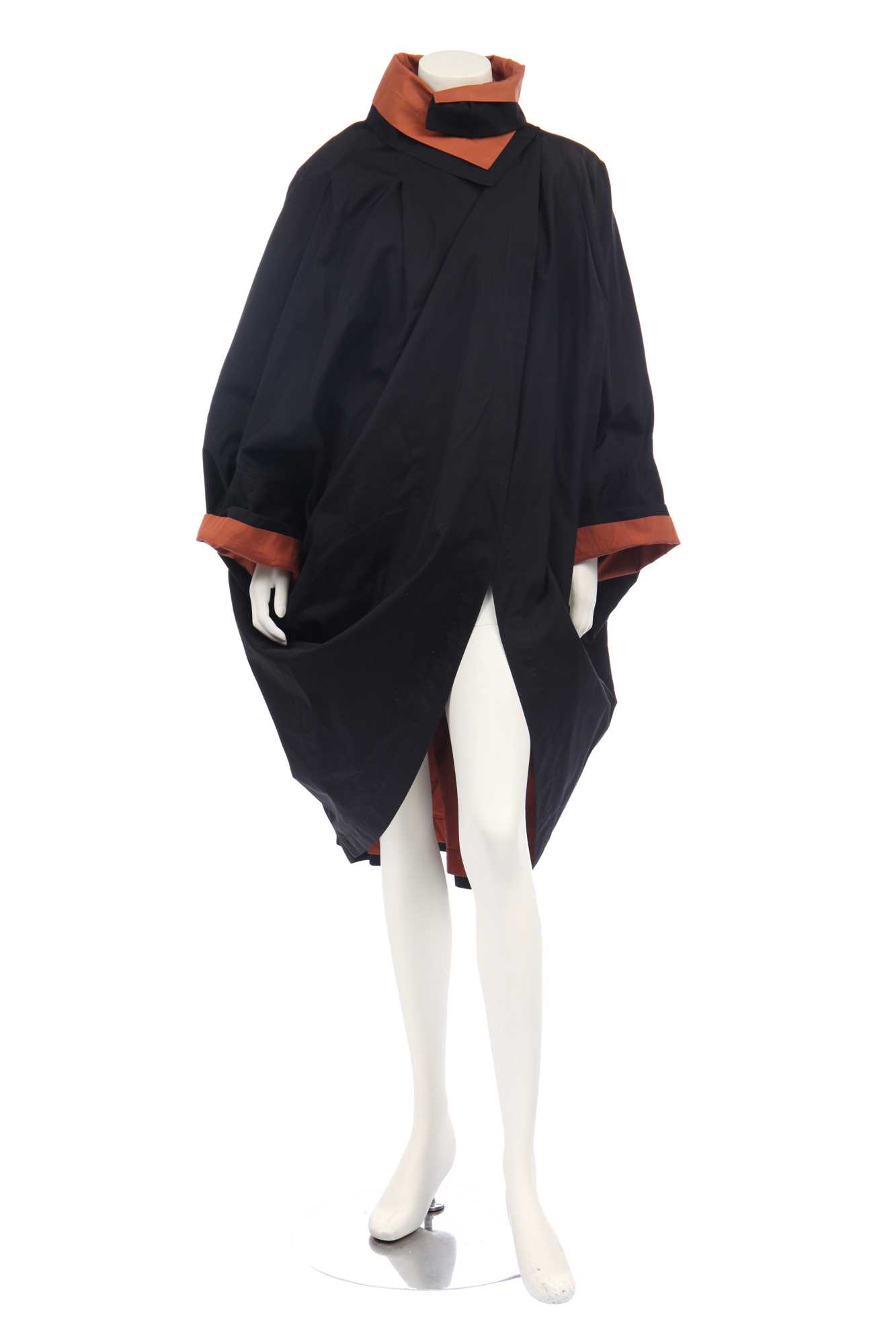ISSEY MIYAKE Two-tone sleeveless one piece Black bordeaux 4