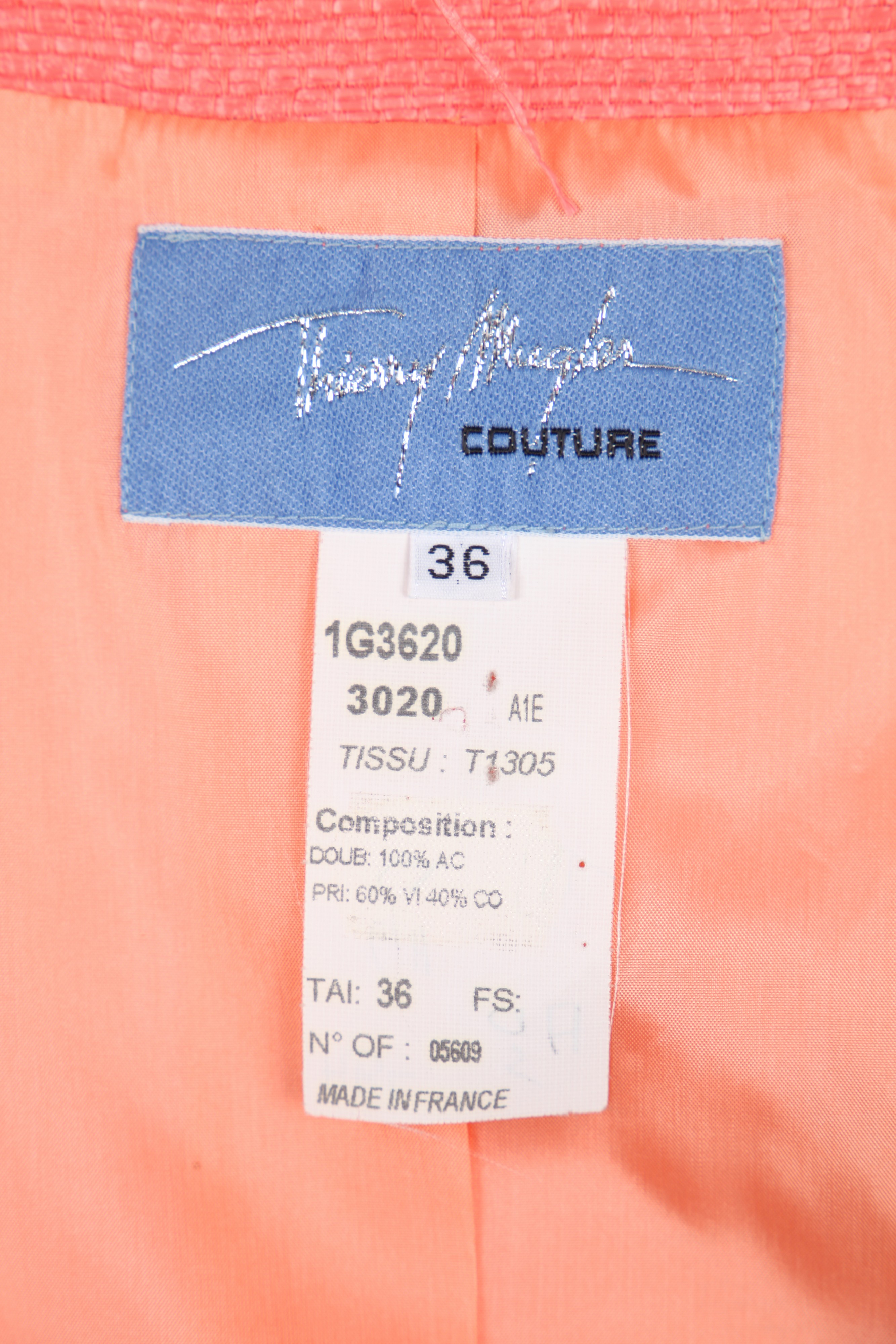 Lot 225 - A Thierry Mugler coral-pink woven