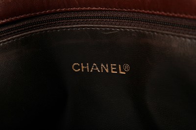 Lot 10 - A Chanel brown quilted lambskin leather bag, early 1990s