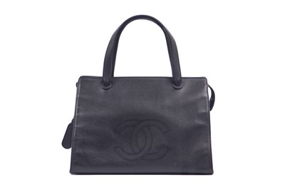 Lot 5 - A Chanel black calfskin leather bag, 1996-97