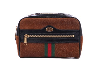 Lot 77 - A Gucci brown suede Ophidia mini belt-bag, modern