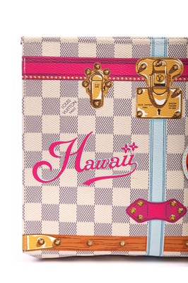 Lot 63 - A Louis Vuitton 'Hawaii' painted Damier canvas leather pochette, modern