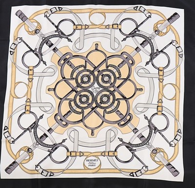 Lot 35 - An Hermès 'Eperon d'Or' silk scarf, marked...