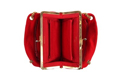 Lot 9 - A Chanel quilted scarlet jersey bag, late 1960s-early 70s